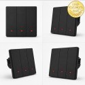 Qoltec Inteligentny 3-kanałowy włącznik wyłącznik światła | Wi-Fi | Timer | Tuya | Smart life | Czarny