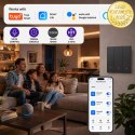Qoltec Inteligentny 3-kanałowy włącznik wyłącznik światła | Wi-Fi | Timer | Tuya | Smart life | Czarny