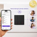 Qoltec Inteligentny 3-kanałowy włącznik wyłącznik światła | Wi-Fi | Timer | Tuya | Smart life | Czarny