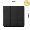 Qoltec Inteligentny 3-kanałowy włącznik wyłącznik światła | Wi-Fi | Timer | Tuya | Smart life | Czarny