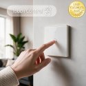 Qoltec Inteligentny dotykowy 1-kanałowy włącznik wyłącznik światła | Wi-Fi | Timer | Tuya | Smart life | Hartowane szkło | Biały