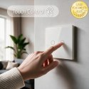 Qoltec Inteligentny dotykowy 2-kanałowy włącznik wyłącznik światła | Wi-Fi | Timer | Tuya | Smart life | Hartowane szkło | Biały