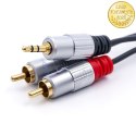 Qoltec Kabel 2x RCA / Mini Jack 3.5mm | 3m | Czarny