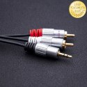 Qoltec Kabel 2x RCA / Mini Jack 3.5mm męski | 2m | Czarny