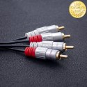 Qoltec Kabel 2x RCA męski / 2x RCA męski | 2m | Czarny