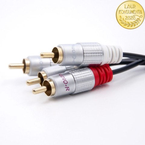 Qoltec Kabel 2x RCA męski / 2x RCA męski | 2m | Czarny