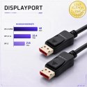 Qoltec Kabel DisplayPort v2.1 męski | DisplayPort v2.1 męski | 8K | 40G | 1.5m