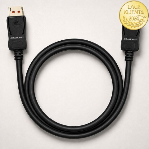 Qoltec Kabel DisplayPort v2.1 męski | DisplayPort v2.1 męski | 8K | 40G | 1.5m