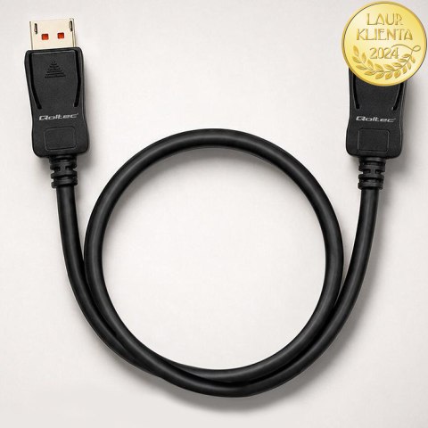 Qoltec Kabel DisplayPort v2.1 męski | DisplayPort v2.1 męski | 8K | 54G | 0.5m