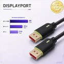 Qoltec Kabel DisplayPort v2.1 męski | DisplayPort v2.1 męski | 8K | 80G | 1.5m
