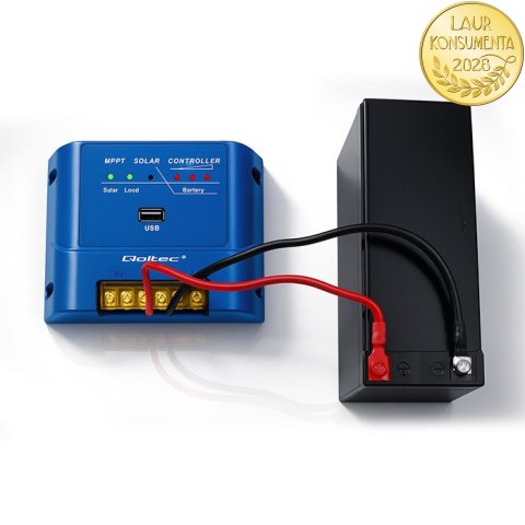 Qoltec Solarny regulator ładowania MPPT 15A do zasilania odbiorników DC i ładowania akumulatorów 12V / 24V | LiFePO4