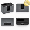 Qoltec Stacja dokująca 2w1 HDD SSD | SATA | M.2 NVMe | Klonowanie | USB-C 3.2 Gen 2 | 10Gb/s | 28TB | Aluminium