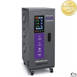 Qoltec Trójfazowy stabilizator napięcia AVR MULTIPROTECTION |10kVA | Dokładność ± 3% | Serwomotor 3F | LCD | Expert Line