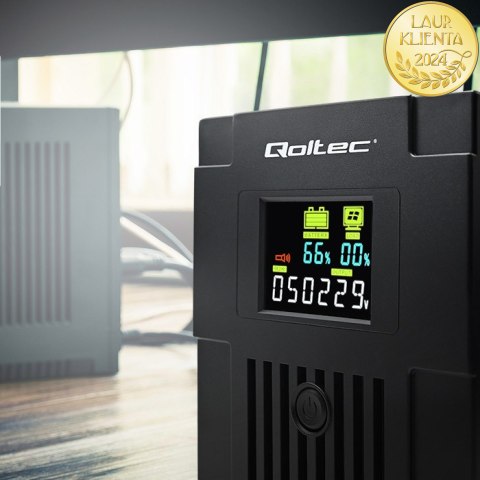 Qoltec Zasilacz awaryjny UPS Line Interactive | Monolith | 2000VA | 1200W | LCD | USB | RJ45
