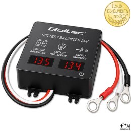 Qoltec Balanser napięcia 24V do akumulatorów 2 x 12V | 5A | AGM GEL LiFePO4 | LED