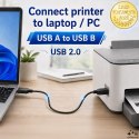 Qoltec Kabel USB 2.0 A męski | B męski | 0.5m