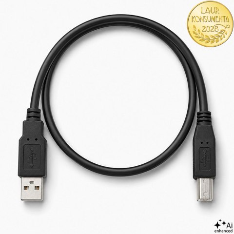 Qoltec Kabel USB 2.0 A męski | B męski | 0.5m