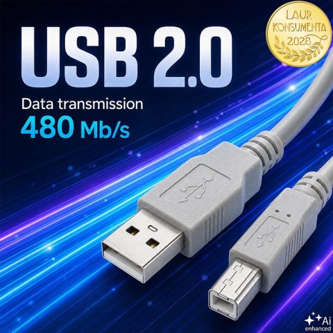 Qoltec Kabel USB 2.0 A męski | B męski | 1m