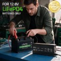 Qoltec Specjalistyczna ładowarka do akumulatora LiFePO4 12V | 20A | PF 0.9 | LED | Inteligentne ładowanie
