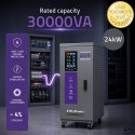 Qoltec Trójfazowy stabilizator napięcia AVR MULTIPROTECTION | 30kVA | Dokładność ± 3% | Serwomotor 3F | LCD | Expert Line