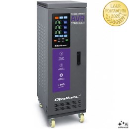 Qoltec Trójfazowy stabilizator napięcia AVR MULTIPROTECTION | 40kVA | Dokładność ± 3% | Serwomotor 3F | LCD | Expert Line