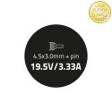 Qoltec Zasilacz do HP 65W | 19.5V | 3.33A | 4.5*3.0+pin | +kabel zasilający